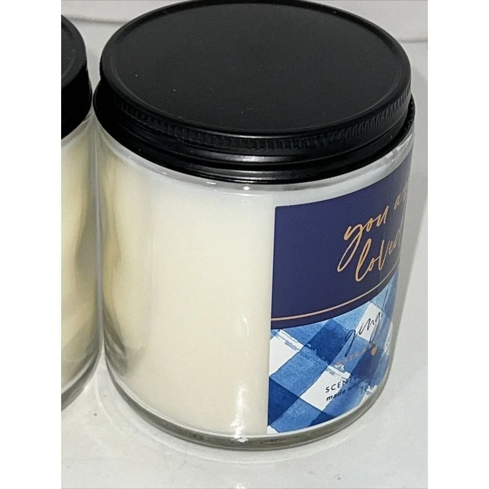 Bath & Body Works Gingham 7oz Scented Mason Jar Candle Set You Are Loved 2-Pack